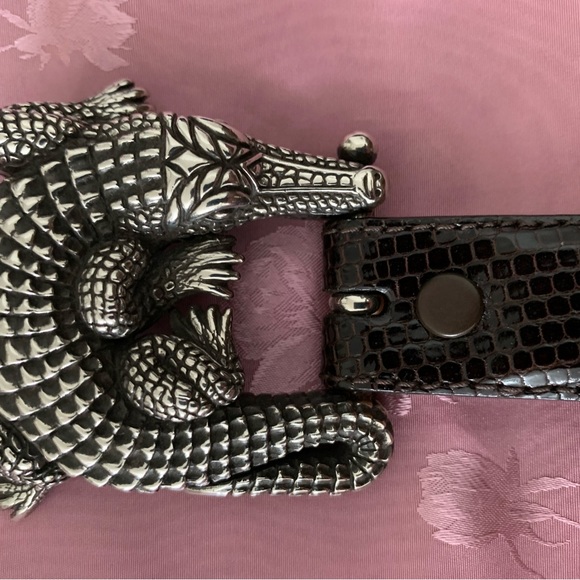 Kieselstein-Cord Brown Lizard Belt - Picture 4 of 6